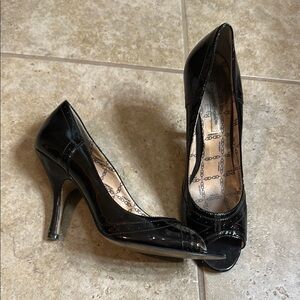 Jones New York Black Patent Leather Stiletto Heels